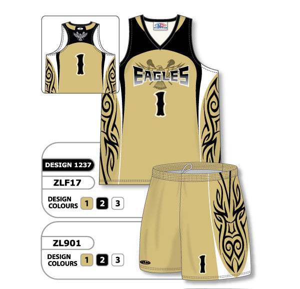 Athletic Knit Custom Sublimated Girls Racer Back Lacrosse Uniform Set Design 1237 (ZLFS17-1237)